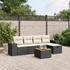 vidaXL Gartenlounge-Set 6-tlg. Garten-Sofagarnitur mit Kissen Schwarz Poly Rattan, ( -tlg), Schwarz (3325864)