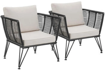 TecTake Garten-Loungesessel, Anthrazit, Textil, 75.5x71x67 cm (800000979571)