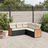 vidaXL Gartenlounge-Set, 5-tlg. Garten-Sofagarnitur mit Kissen Beige Poly Rattan (3227641)