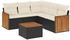 vidaXL Gartenlounge-Set, 5-tlg. Garten-Sofagarnitur mit Kissen Beige Poly Rattan (3227641)