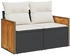 vidaXL Gartenlounge-Set, 5-tlg. Garten-Sofagarnitur mit Kissen Beige Poly Rattan (3227641)