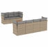 vidaXL Gartenlounge-Set 8-tlg. Garten-Sofagarnitur mit Kissen Schwarz Poly Rattan Schwarz (3223514)