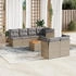 vidaXL Gartenlounge-Set 8-tlg. Garten-Sofagarnitur mit Kissen Schwarz Poly Rattan Schwarz (3223514)