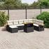 vidaXL 8-tlg. Garten-Sofagarnitur mit Kissen Schwarz Poly Rattan (3273632)