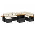 vidaXL 8-tlg. Garten-Sofagarnitur mit Kissen Schwarz Poly Rattan (3273632)