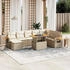 vidaXL 8-tlg. Garten-Sofagarnitur mit Kissen Schwarz Poly Rattan (3273632)