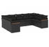vidaXL Gartenlounge-Set 9-tlg. Garten-Sofagarnitur mit Kissen Grau Poly Rattan, ( -tlg), Grau (3226277)
