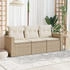 vidaXL 4-tlg. Garten-Sofagarnitur mit Kissen Beige Poly Rattan (3251006)