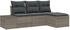 vidaXL 4-tlg. Garten Sofa Set mit Kissen Grau Poly Rattan (3347009)