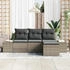 vidaXL 4-tlg. Garten Sofa Set mit Kissen Grau Poly Rattan (3347009)