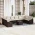 vidaXL Garten Sofa Set 11-tlg. Beige Poly Rattan Garten Sofa (3355577)