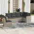 vidaXL Gartenlounge-Set 7-tlg. Garten-Sofagarnitur mit Kissen Hellgrau Poly Rattan, ( -tlg), Hellgrau (3219032)