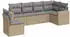 vidaXL Gartenlounge-Set 7-tlg. Garten-Sofagarnitur mit Kissen Hellgrau Poly Rattan, ( -tlg), Hellgrau (3219032)
