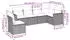 vidaXL Gartenlounge-Set 7-tlg. Garten-Sofagarnitur mit Kissen Hellgrau Poly Rattan, ( -tlg), Hellgrau (3219032)