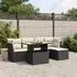 vidaXL Gartenlounge-Set 6-tlg. Garten-Sofagarnitur mit Kissen Schwarz Poly Rattan Schwarz (3275464)