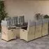 vidaXL Garten-Essgruppe, 9-tlg. mit Kissen Beigemischung Poly Rattan (3212696)