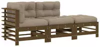 vidaXL 3-tlg. Garten-Lounge-Set mit Kissen Massivholz Douglasie
