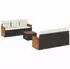 vidaXL 7-tlg. Garten-Sofagarnitur mit Kissen Grau Poly Rattan (3227474)