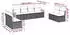 vidaXL Gartenlounge-Set 8-tlg. Garten-Sofagarnitur mit Kissen Grau Poly Rattan, ( -tlg), Grau (3259974)