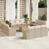 vidaXL 13-tlg. Garten-Sofagarnitur mit Kissen Beige Poly Rattan (3223539)