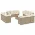 vidaXL 13-tlg. Garten-Sofagarnitur mit Kissen Beige Poly Rattan (3223539)