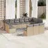 vidaXL 13-tlg. Garten-Sofagarnitur mit Kissen Beige Poly Rattan (3250227)