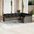 vidaXL Gartenlounge-Set, 10-tlg. Garten-Sofagarnitur mit Kissen Hellgrau Poly Rattan (3252989)