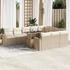vidaXL 11-tlg. Garten-Sofagarnitur mit Kissen Schwarz Poly Rattan (3326387)