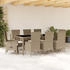 vidaXL Garten-Essgruppe 7-tlg. mit Kissen Beige Poly Rattan (3277578)