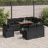 vidaXL 9-tlg. Garten-Sofagarnitur mit Kissen Schwarz Poly Rattan (3327163)