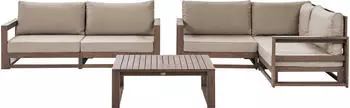 Beliani Sitzgruppe TIMOR 167x184x72cm Taupe