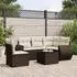 vidaXL Gartenlounge-Set, 6-tlg. Garten-Sofagarnitur mit Kissen Schwarz Poly Rattan (3253713)