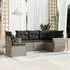 vidaXL Gartenlounge-Set, 6-tlg. Garten-Sofagarnitur mit Kissen Schwarz Poly Rattan (3253713)