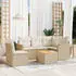 vidaXL 6-tlg. Garten-Sofagarnitur mit Kissen Beige Poly Rattan (3225982)