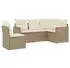 vidaXL 6-tlg. Garten-Sofagarnitur mit Kissen Beige Poly Rattan (3225982)