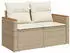 vidaXL 6-tlg. Garten-Sofagarnitur mit Kissen Beige Poly Rattan (3225982)
