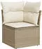 vidaXL 6-tlg. Garten-Sofagarnitur mit Kissen Beige Poly Rattan (3225982)
