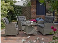 Destiny Garten-Essgruppe "CASA Loungeset, Tisch 120x77x66cm, vintage grau" 13 Stk.