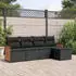 vidaXL Gartenlounge-Set, 6-tlg. Garten-Sofagarnitur mit Kissen Schwarz Poly Rattan (3260005)