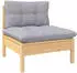 vidaXL 6-tlg. Garten-Lounge-Set mit Grauen Kissen Kiefernholz (3096393)