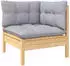 vidaXL 6-tlg. Garten-Lounge-Set mit Grauen Kissen Kiefernholz (3096393)