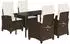 vidaXL 5-tlg. Garten-Essgruppe mit Kissen Braun Poly Rattan (3212775)