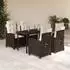 vidaXL 5-tlg. Garten-Essgruppe mit Kissen Braun Poly Rattan (3212775)