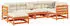vidaXL Gartenlounge-Set 6-tlg. Garten-Sofagarnitur Wachsbraun Massivholz Kiefer Wachsbraun (9839.3299520)