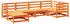 vidaXL Gartenlounge-Set 6-tlg. Garten-Sofagarnitur Wachsbraun Massivholz Kiefer Wachsbraun (9839.3299520)