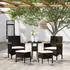 vidaXL 5-tlg. Garten-Lounge-Set Poly Rattan Schwarz (3058474)