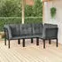 vidaXL 5-tlg. Garten-Lounge-Set Schwarz und Grau Poly Rattan (3187752)