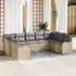 vidaXL Gartensofa-set 9 pcs Beige und Hellgrau Poly-Rattan (3354529)