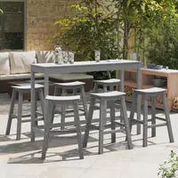 vidaXL Garten Bar Set 6 pcs Hellgrau HDPE