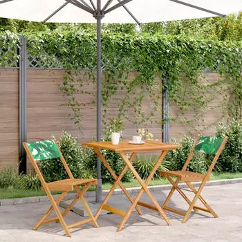 vidaXL 3-tlg. Bistro-Set Anthrazit Stoff und Massivholz (3281845)